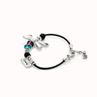 Leather bracelet with dragonfly