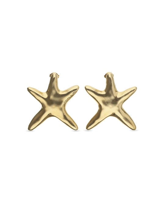 Orecchini grandi placcati in oro stella marina