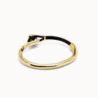 Bangle bracelet with leather and multicolor crystal