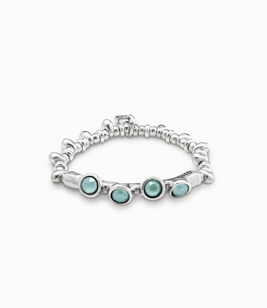 Sterling silver-plated beaded bracelet with crystals