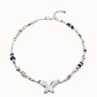 Short beaded necklace with butterfly