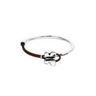 Brown leather bracelet with butterfly ornament