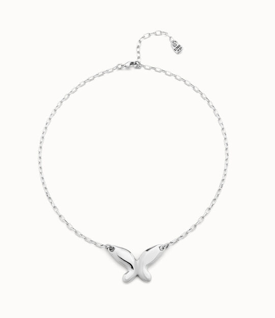 18K gold-plated effect necklace with central butterfly