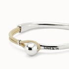 Bangle bracelet with ivory leather