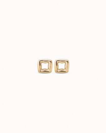 18K gold-plated small link shaped earrings