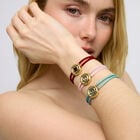 Double red leather birthstone bracelet with eye