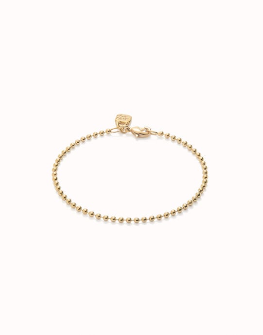 Pulsera con bolas ba&ntilde;ada en oro de 18k