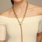 Collar largo ba&ntilde;ado en oro 18K de eslabones