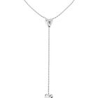 Long adjustable chain necklace with two hearts