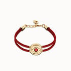 Double red leather birthstone bracelet with eye