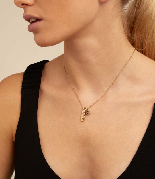 Necklace BuddhaGreen, Golden, large