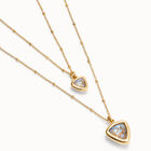 Multi-layer pendant link chain necklace with crystal