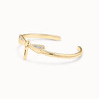 Dragonfly shaped cuff bracelet with topaz