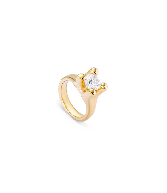 Anillo bañado en oro 18k con circonita blanca