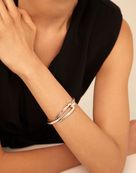Pulsera ba&ntilde;ada en plata de ley, Plateado, large