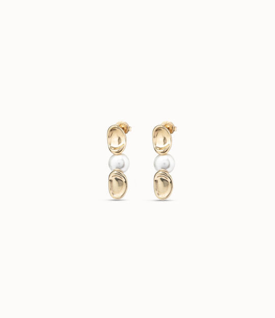 Drop earrings with a central pearl