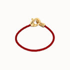 Red leather bracelet with interlocking carabiner