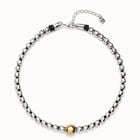 Beaded short necklace with larger central bead