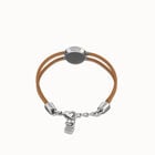 Double cream leather birthstone bracelet with eye