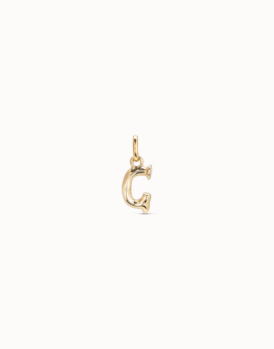 Charm ba&ntilde;ado en oro de 18k de letra G
