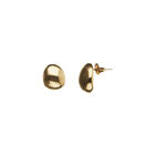 Pendientes peque&ntilde;os ba&ntilde;ados en oro forma circular