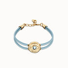 Double blue leather birthstone bracelet with eye