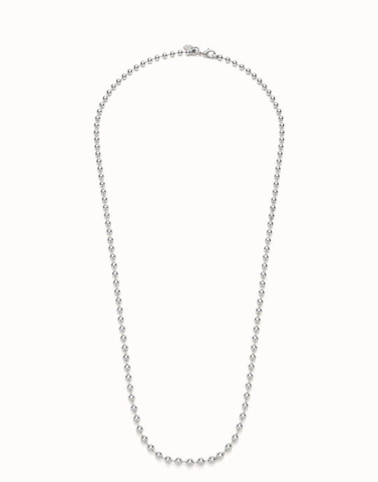 Long beaded chain charm necklace
