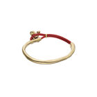 Red leather bracelet with butterfly ornament