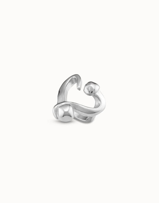 Open ring with a nailed heart