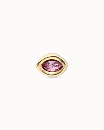 18K gold-plated piercing with purple crystal