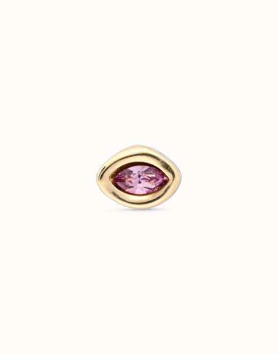 Single Stud Earring With Purple Crystal