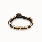 Leather bracelet with rectangular links