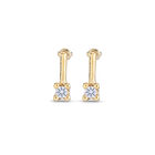 Drop earrings with blue cubic zirconia