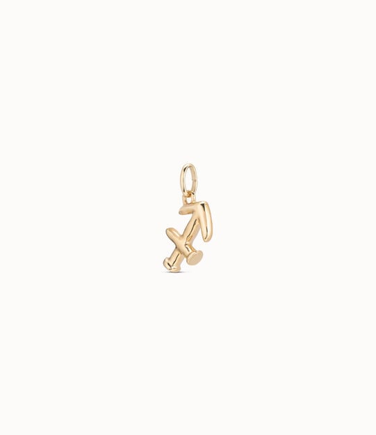 Sagittarius shaped charm, Golden, large