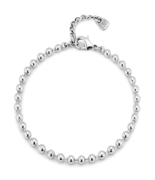 Anklet plated in sterling silver with beads fornitura.