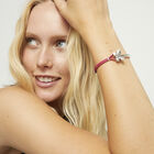 Pink leather bracelet with butterfly ornament