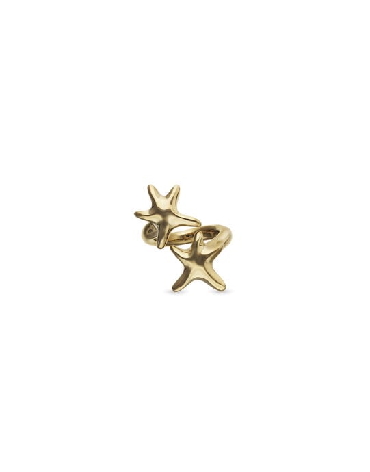 Anello placcato in oro con stelle marine intrecciate