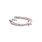 Orange silk thread and metal bracelet with starfish