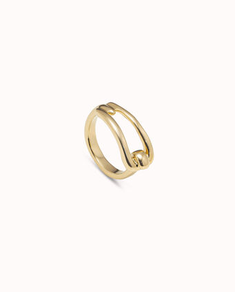 18K gold-plated link shaped ring