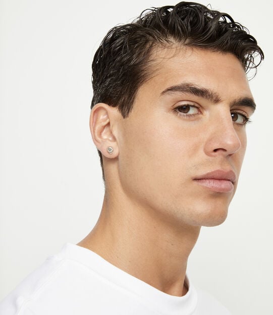 Skull single stud earring, Silver, large
