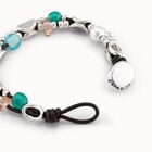 Beaded leather bracelet with crystals