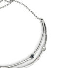 Collar r&iacute;gido ba&ntilde;ado en plata de ley con cristales