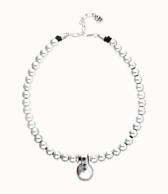 Short beaded necklace with medium and a large sphere