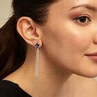 Drop earrings with blue crystal