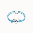 Blue elastic thread bracelet with heart