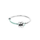 Turquoise leather bracelet with butterfly ornament