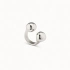 Open ring with two beads