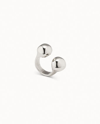 Sterling silver-plated beads ring