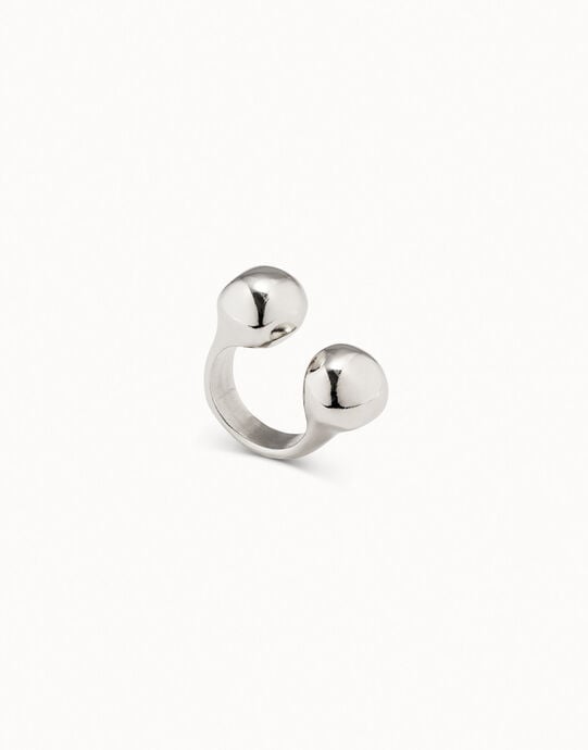 Bague plaqu&eacute;e argent avec boules