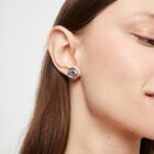 Stud earrings with blue crystal